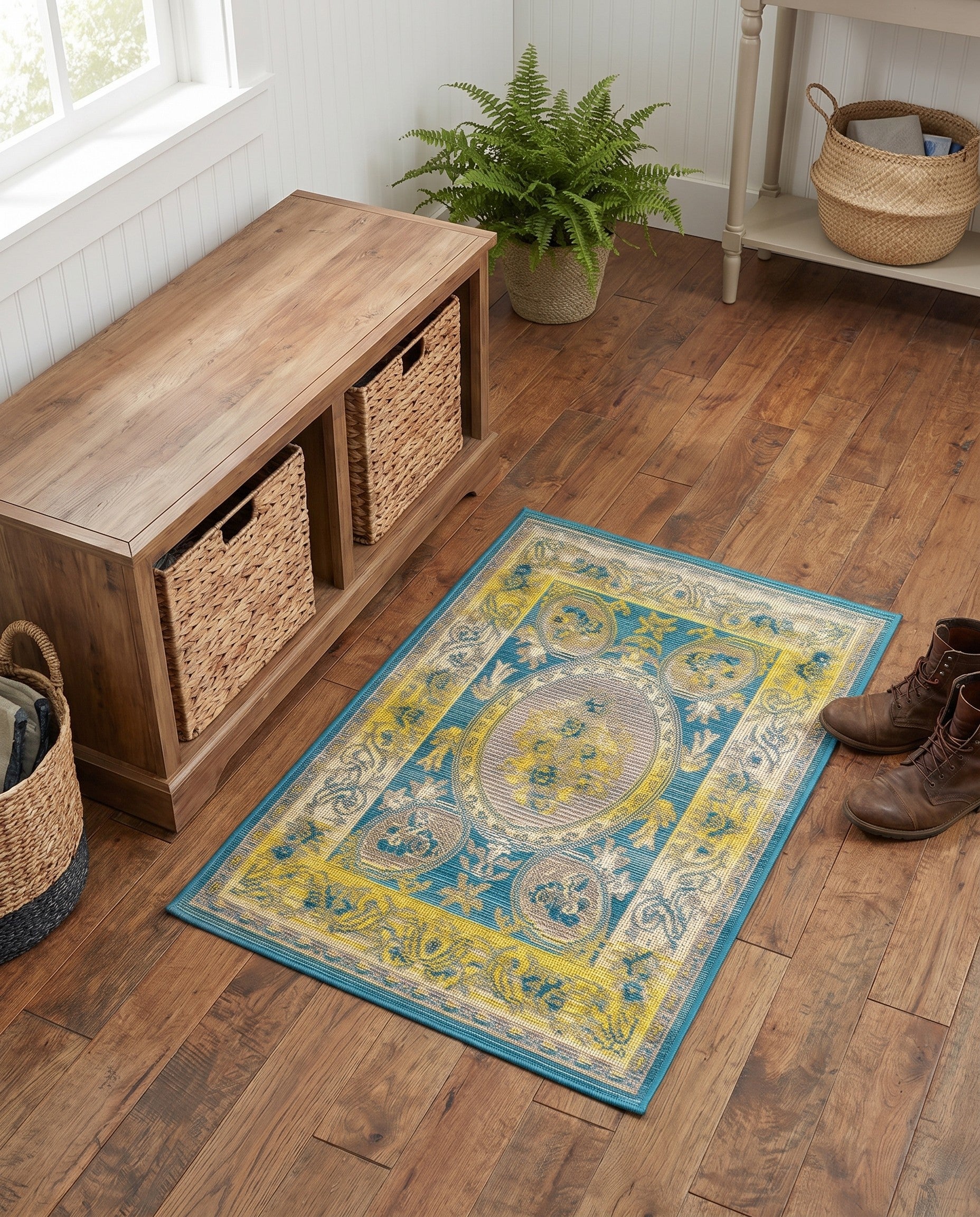 2' x 3' Easy-Clean Traditional Indoor / Outdoor Rug