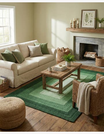 5' 1 x 8' Handmade Hand Braided Wool Rug