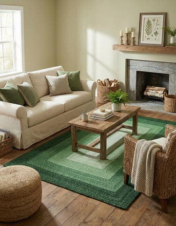 5' 1 x 8' Handmade Hand Braided Wool Rug