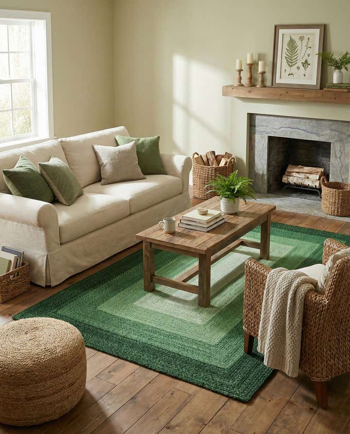 5' 1 x 8' Handmade Hand Braided Wool Rug