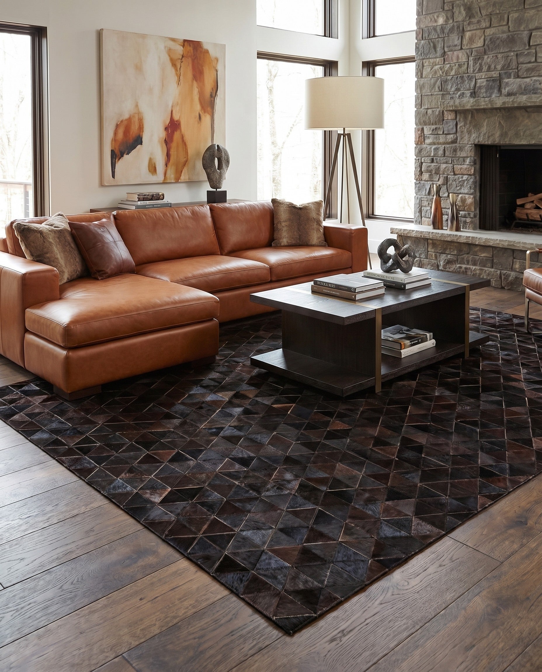 5' 1 x 7' 10 Cowhide Stocks Rug