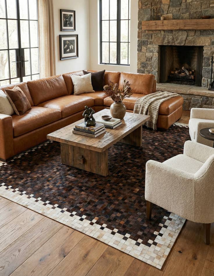 Detail image of 8' 2 x 10' 1 Cowhide Stocks Rug