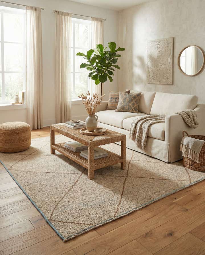 6' 1 x 9' 2 Hand Knotted Moroccan Wool Rug