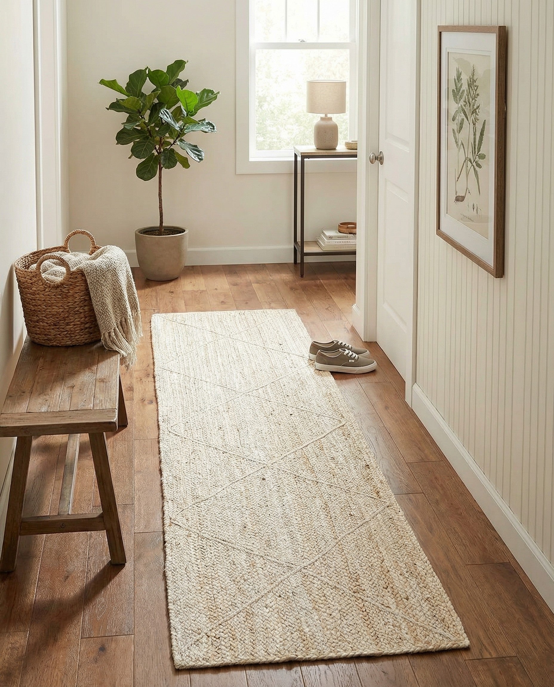  2' 2 x 8' 2  Hand Braided Jute Runner Rug