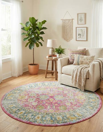 Pink Paragon Round Rug