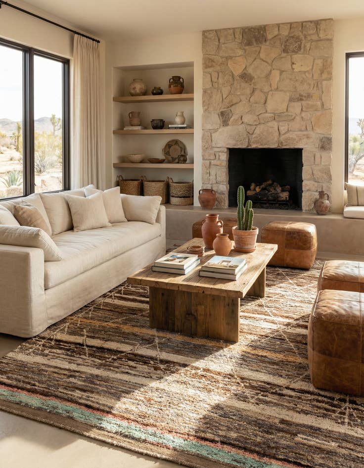 Detail image of 6' 6 x 9' 6  Hand Knotted Moroccan Wool Rug