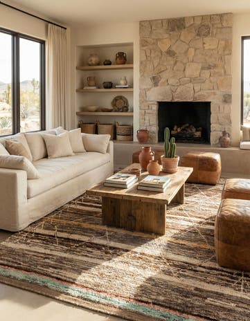 6' 6 x 9' 6 Hand Knotted Moroccan Wool Rug
