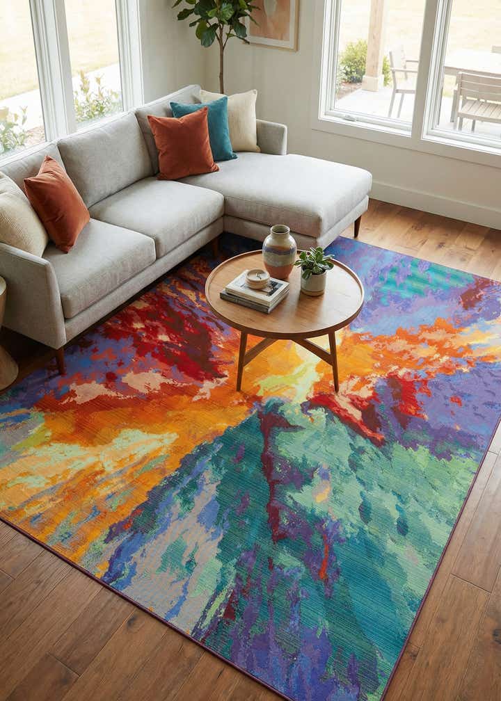 7' 10 x 11' Easy-Clean Modern Indoor / Outdoor Rug