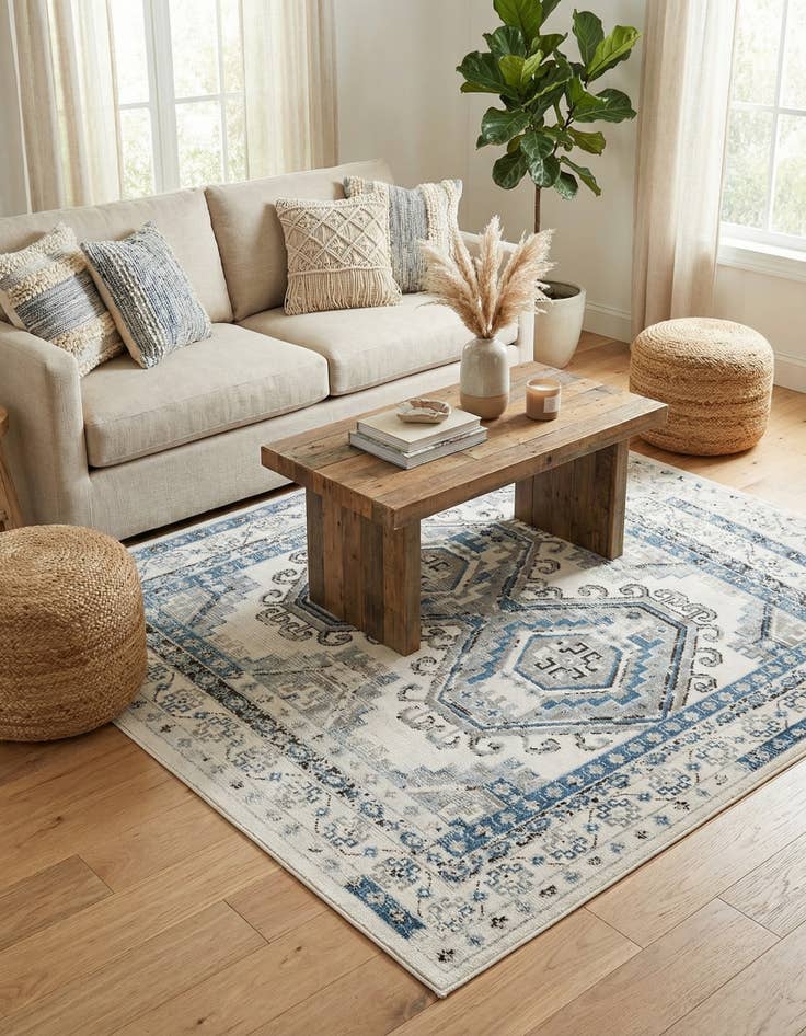 Detail image of  5' 3 x 5' 3 Charlotte Square Rug