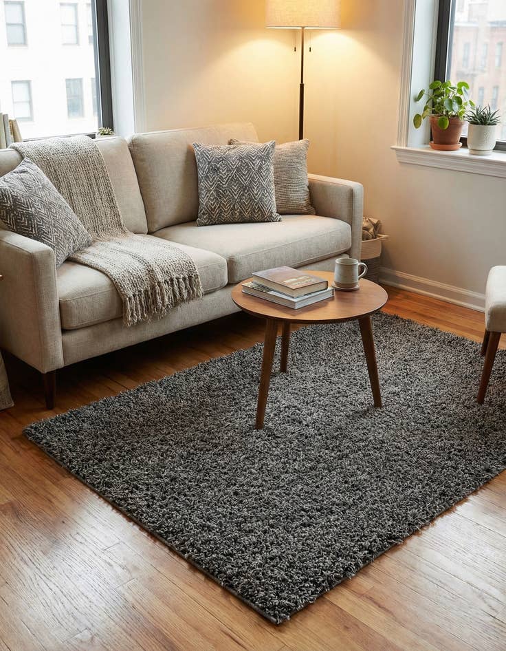 Detail image of 3' 3 x 5' 3 Comfort Solid Shag Rug