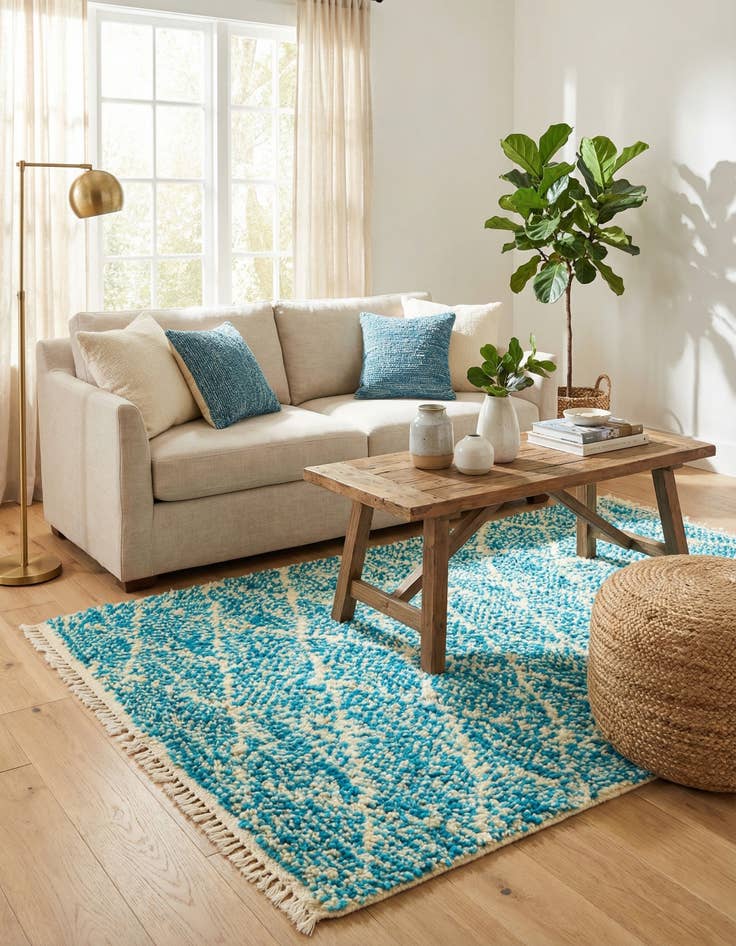 Detail image of 3' 3 x 5' 3  Hand Knotted Moroccan Wool Rug