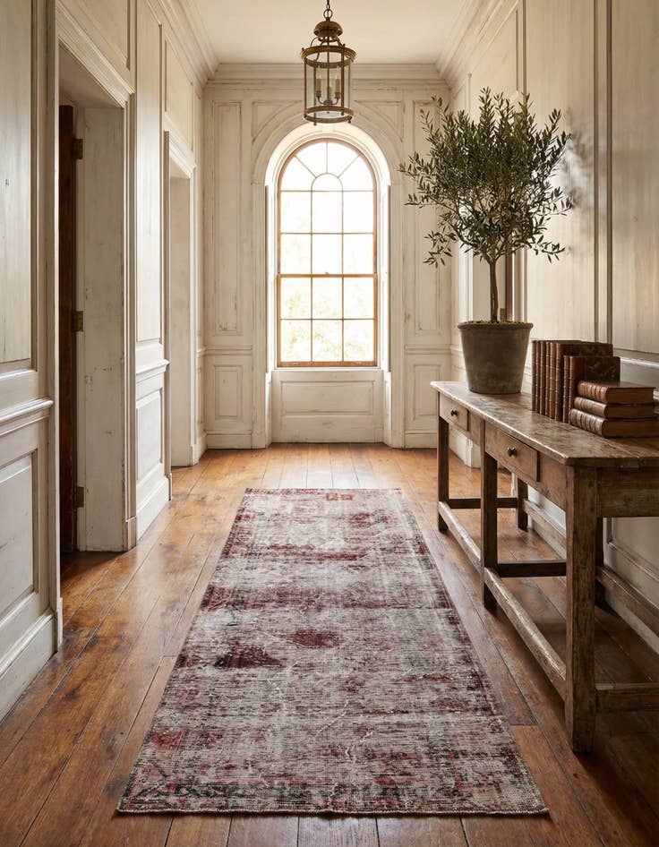 Detail image of 3' 2 x 8' 5  Hand Knotted Ultra Vintage Persian Wool Runner Rug