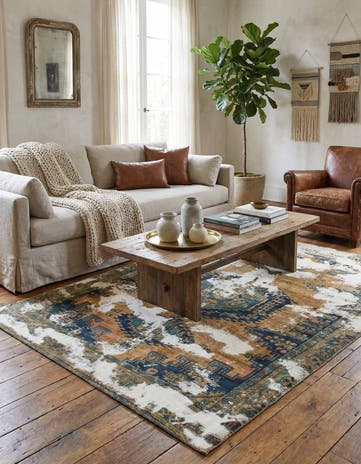 4' 10 x 6' 10 Hand Knotted Ultra Vintage Persian Wool Rug