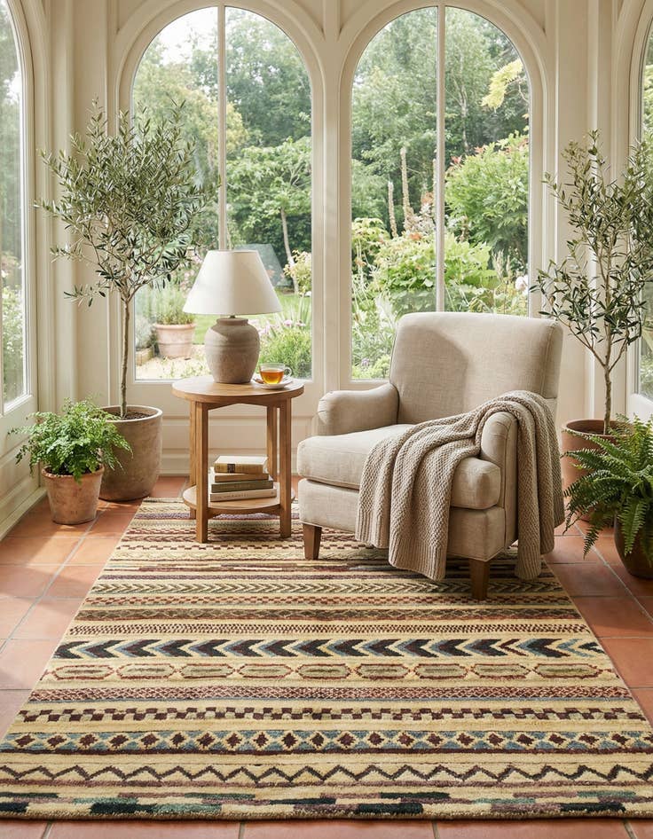 Detail image of 2' 9 x 3' 11  Hand Knotted Modern Ziegler Rug