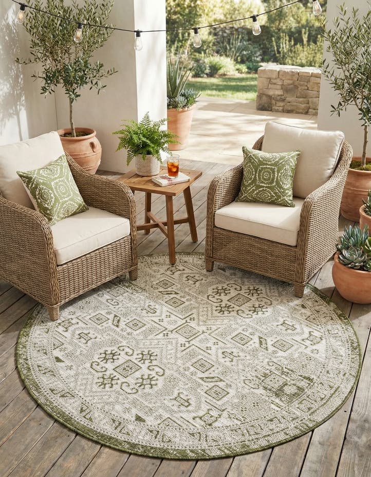5' 3 x 5' 3 Easy-Clean Aztec Indoor / Outdoor ...