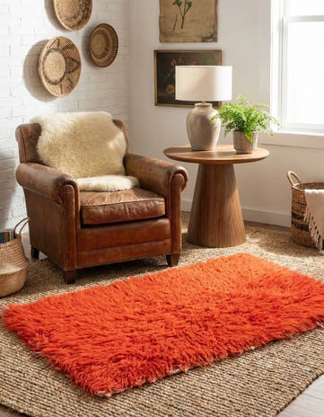 2' 4 x 4' 5 Hand Knotted Moroccan Wool Rug