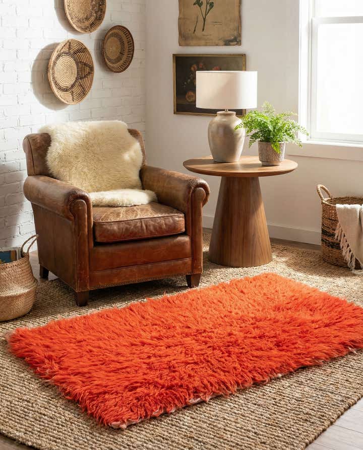 2' 4 x 4' 5 Hand Knotted Moroccan Wool Rug