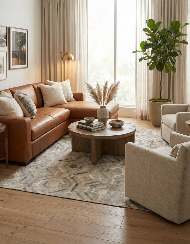 Detail image of  5' 1 x 8' Cowhide Rug