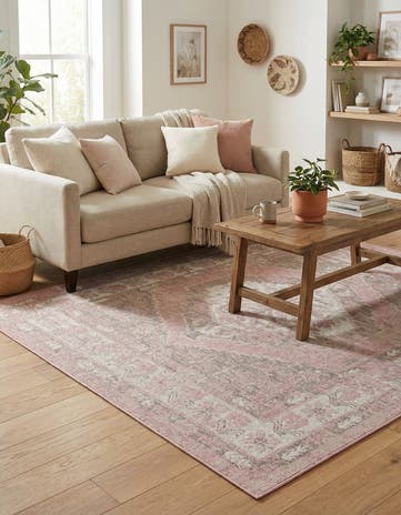 7' 10 x 7' 10 Easy-Clean Traditional Indoor / Outdoor Square Rug