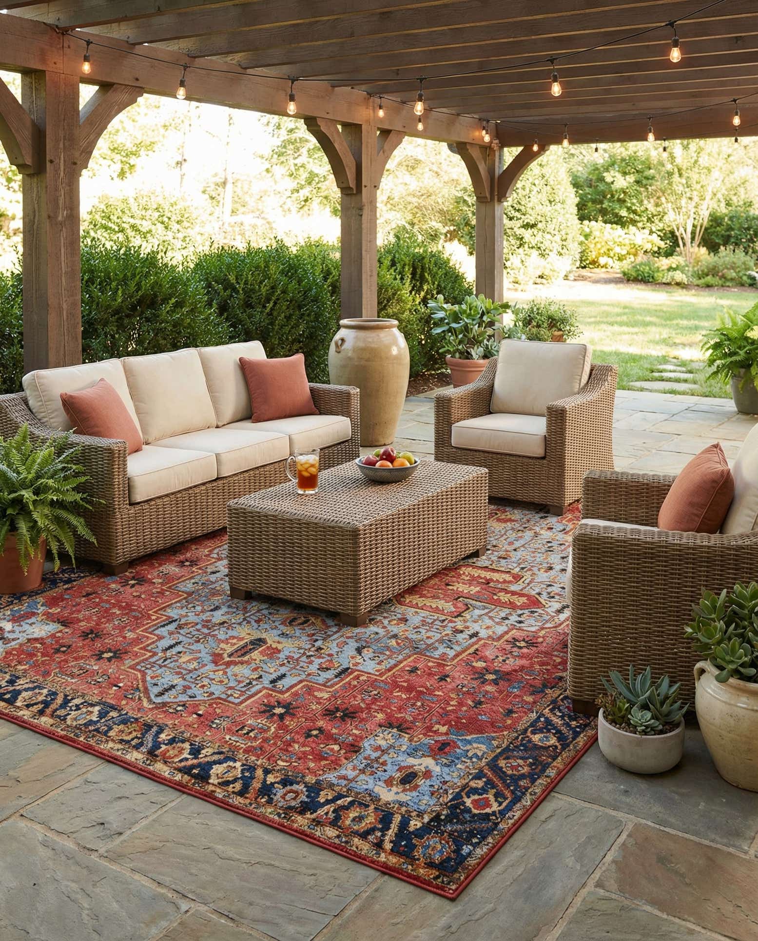 10' x 14' Easy-Clean Traditional Indoor / Outdoor Rug