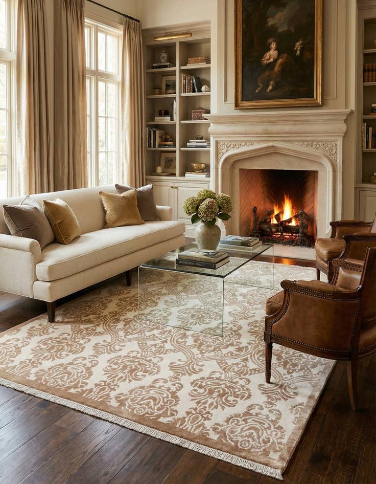 Detail image of 6' 10 x 9' 10  Hand Knotted Darya Wool Rug