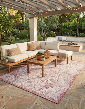 7' 10 x 11' Easy-Clean Aztec Indoor / Outdoor Rug