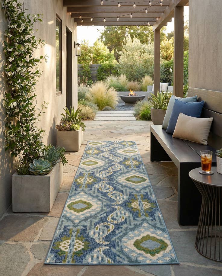 Detail image of 2' 7 x 10' Easy-Clean Modern Indoor / Outdoor Runner Rug