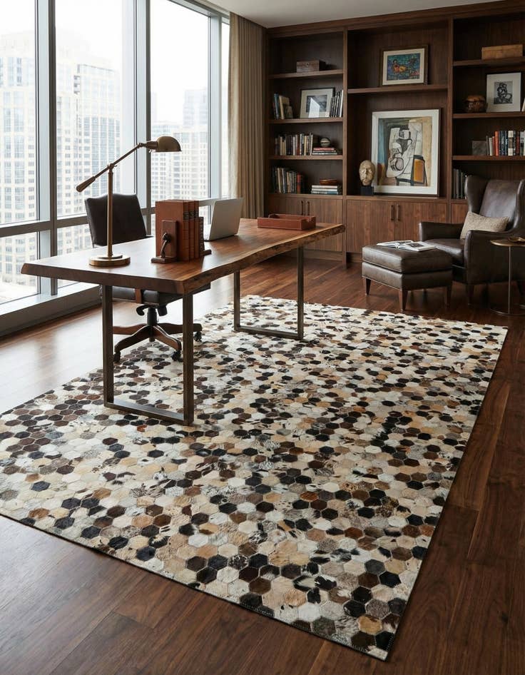 Detail image of  5' x 8' Cowhide Leather Rug