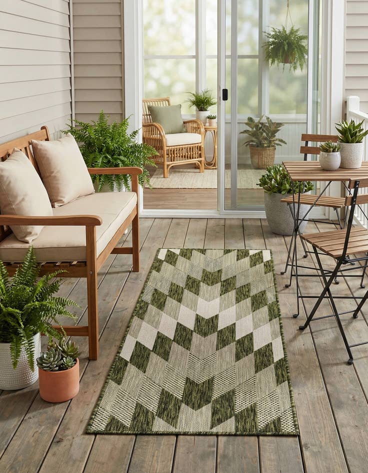 Detail image of 2' x 5' 3 Easy-Clean Modern Indoor / Outdoor Runner Rug