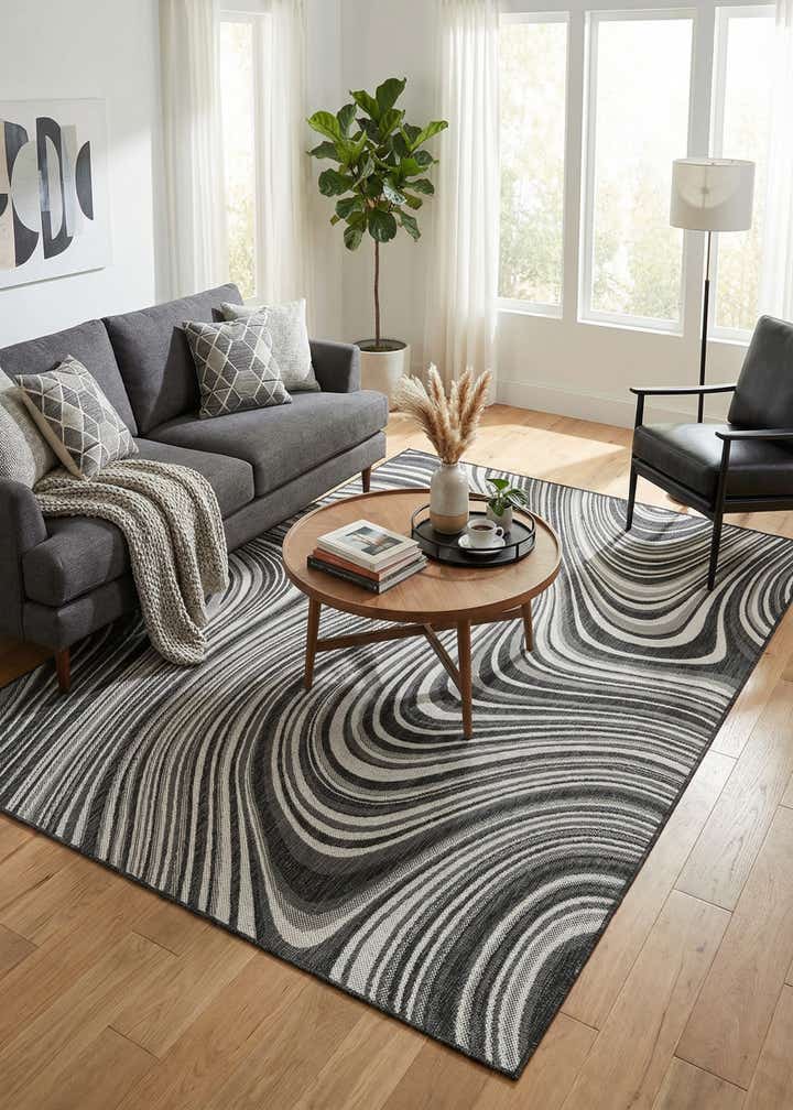 7' x 10' Easy-Clean Modern Indoor / Outdoor Rug