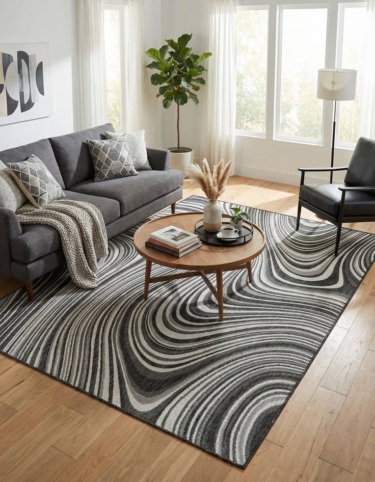 Detail image of 7' x 10'  Washable Modern Indoor / Outdoor Rug