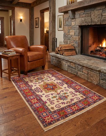 3' 3 x 5' Hand Knotted Kazak Rug