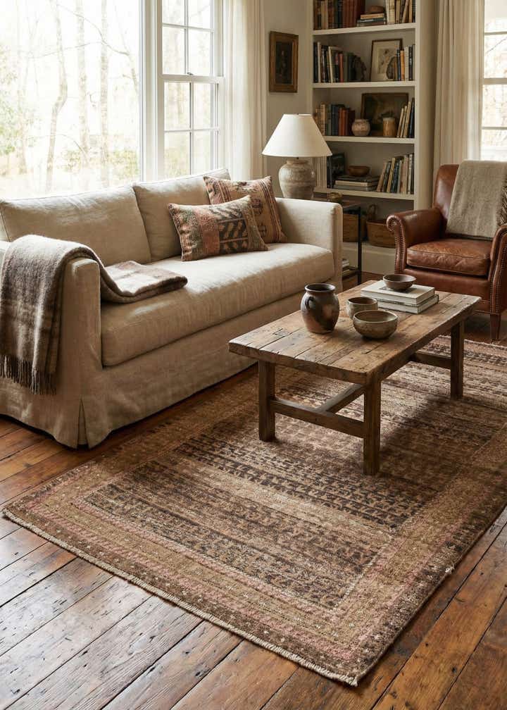 3' 4 x 6' 3 Hand Knotted Ultra Vintage Persian Wool Rug