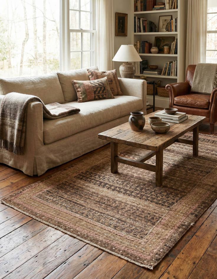 Detail image of  3' 4 x 6' 3  Hand Knotted Ultra Vintage Persian Wool Rug