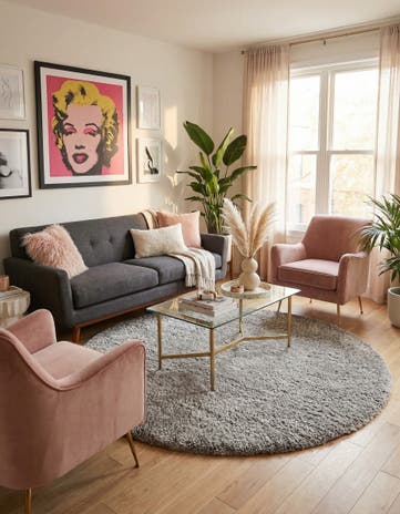 7' 10 x 7' 10 Marilyn Monroe&trade; Shag Round Rug