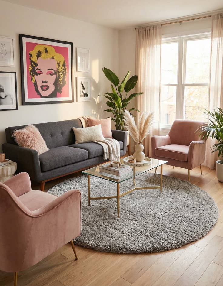 Detail image of 7' 10 x 7' 10 Marilyn Monroe™ Shag Round Rug