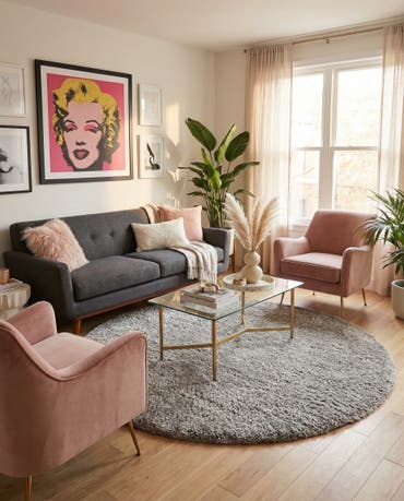  7' 10 x 7' 10 Marilyn Monroe&trade; Shag Round Rug