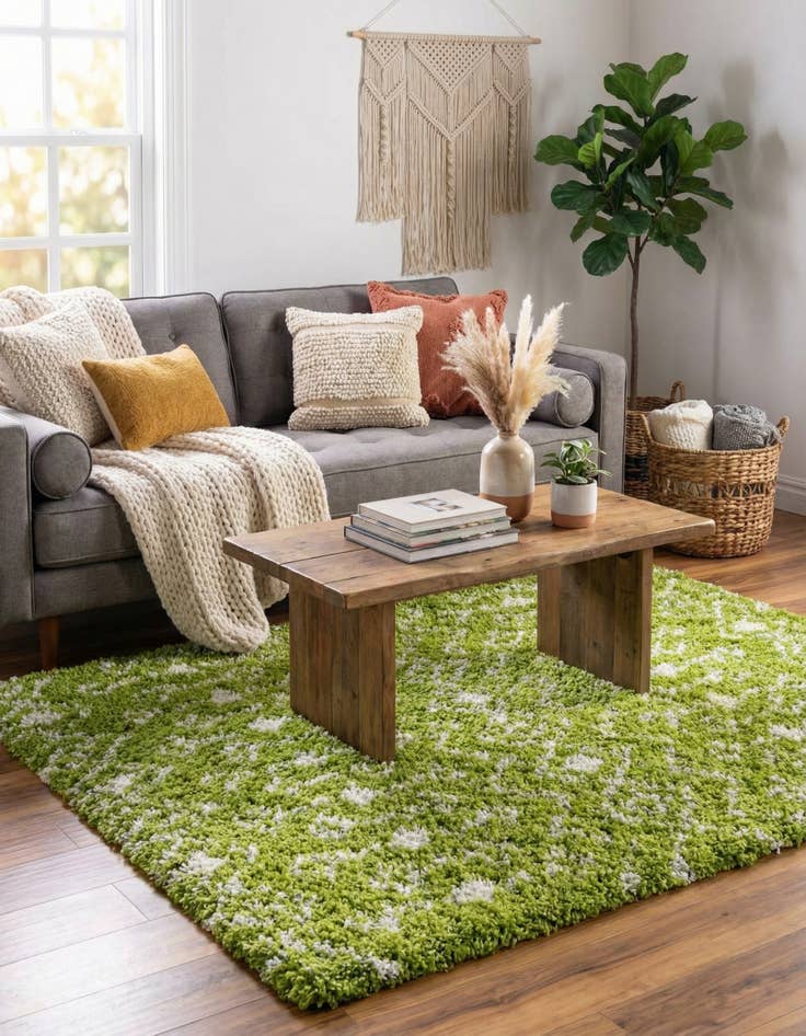 Detail image of  6' x 6' Moroccan Trellis Shag Square Rug