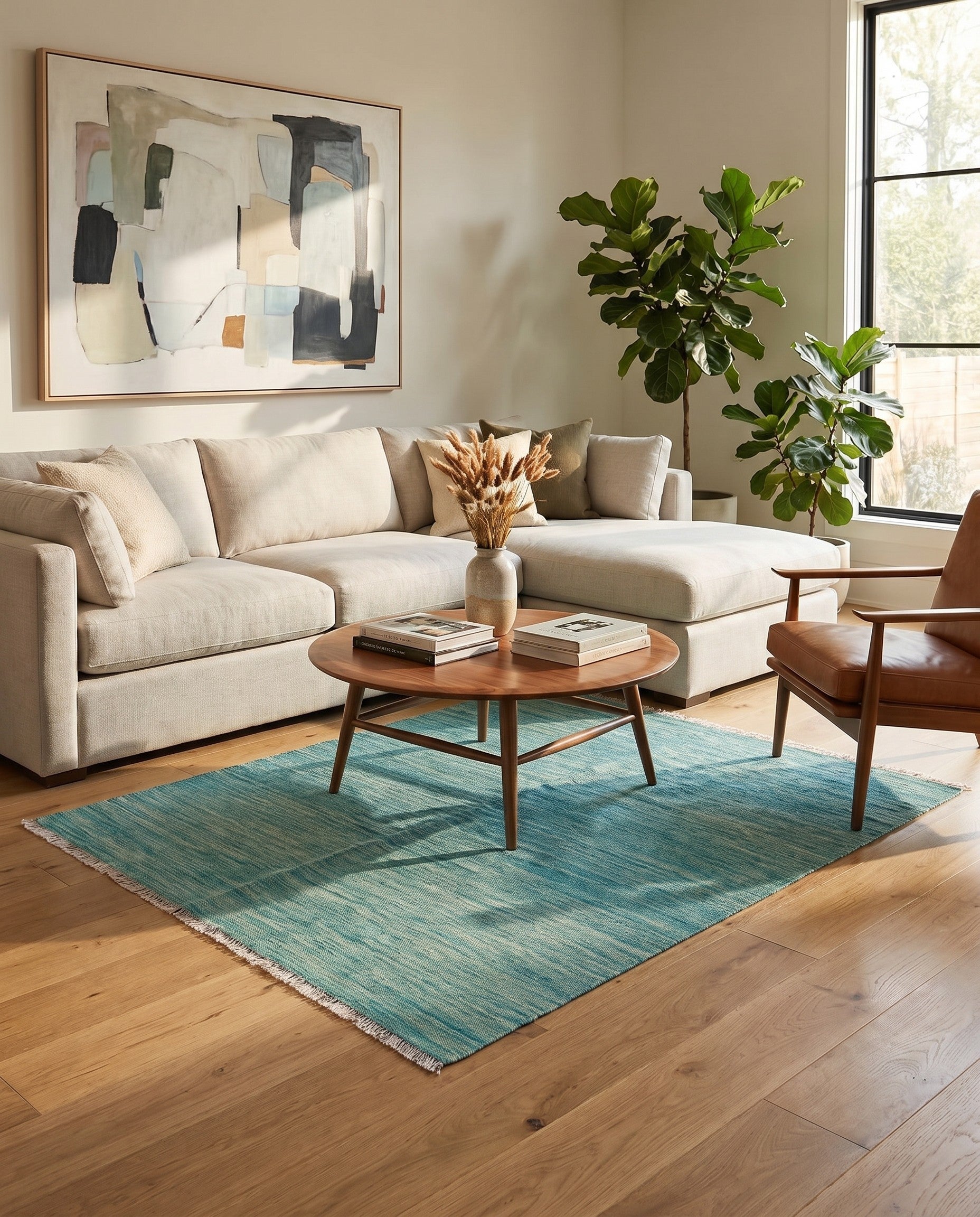 4' 10 x 6' 6 Hand Woven Kilim Modern Wool Rug