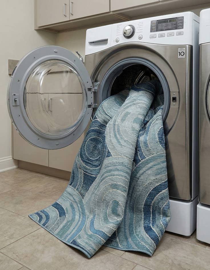 Detail image of 5' 3 x 8'  Washable Modern Indoor / Outdoor Rug