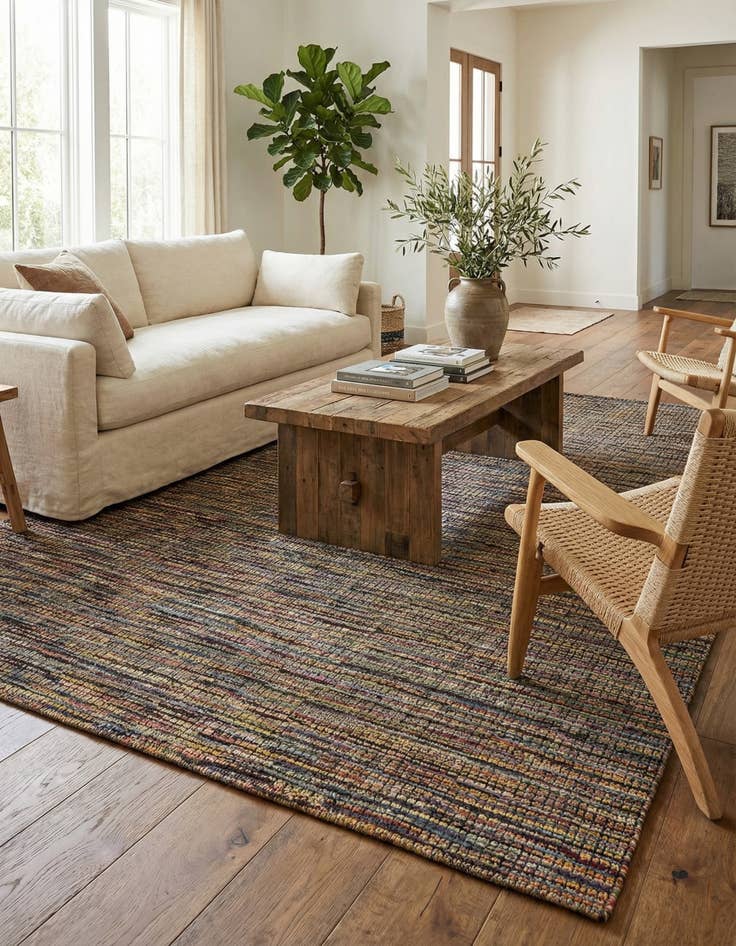 Detail image of  7' 10 x 9' 10  Hand Knotted Moroccan Wool Rug