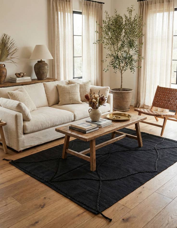 Detail image of 4' 10 x 6' 6  Hand Knotted Moroccan Wool Rug