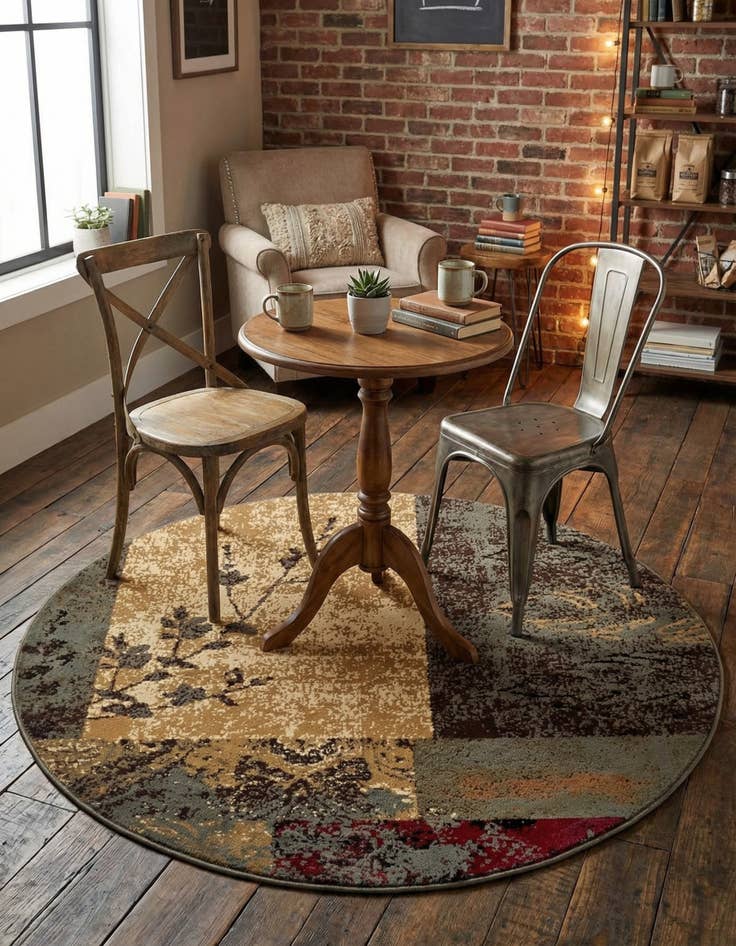 Detail image of 4' x 4' Coffee Shop Round Rug