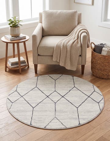 3' 3 x 3' 3 Lattice Trellis Round Rug