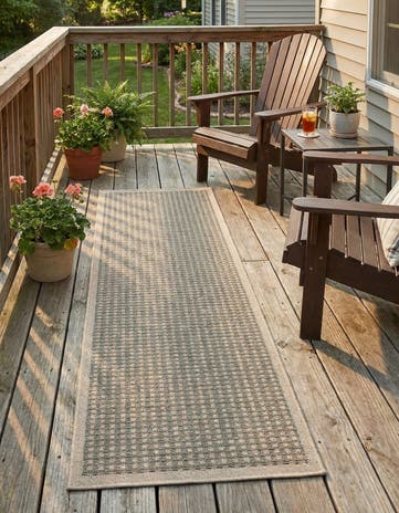 2' x 8' Easy-Clean Border Indoor / Outdoor Runner Rug
