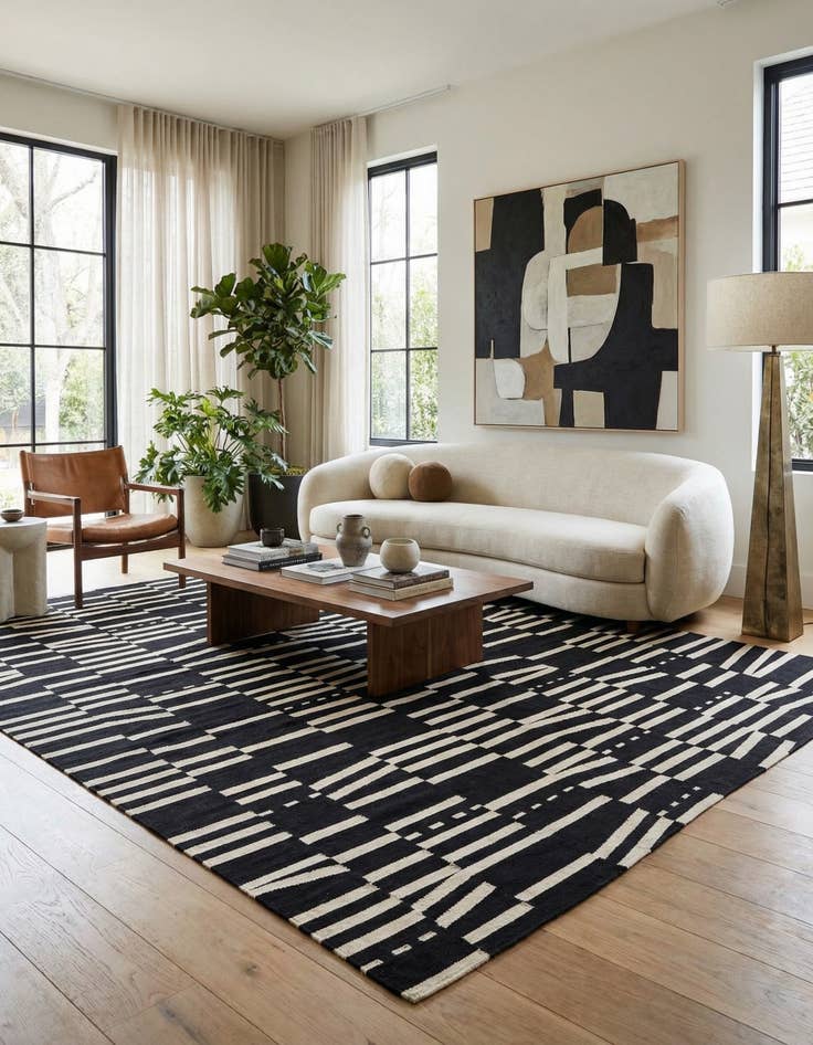 Detail image of 8' 7 x 9' 8  Hand Woven Kilim Modern Wool Rug