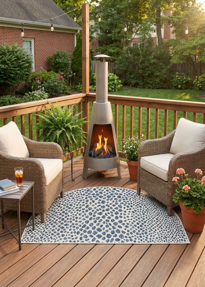 2' 7 x 4' Easy-Clean Jill Zarin Cape Town Indoor / Outdoor Hearth Rug