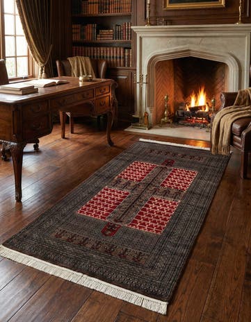 4' 1 x 6' Hand Knotted Bokhara Oriental Wool Rug