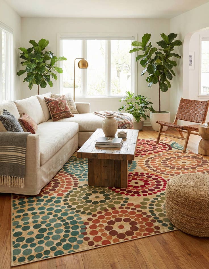 Detail image of  9' x 12'  Washable Modern Indoor / Outdoor Rug