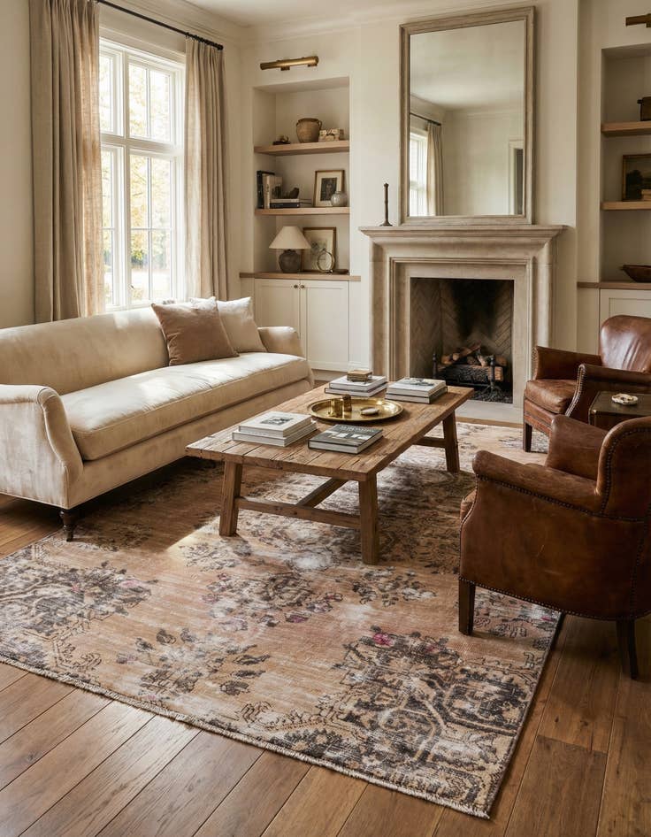 Detail image of  5' 4 x 8' 1  Hand Knotted Ultra Vintage Persian Wool Rug